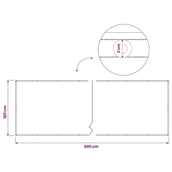 Grote foto vidaxl balkon privacy scherm 180 x 500 cm stof met pu coating wit tuin en terras overige tuin en terras