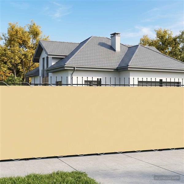 Grote foto vidaxl balkon privacy scherm 150 x 800 cm stof met pu coating zand tuin en terras overige tuin en terras