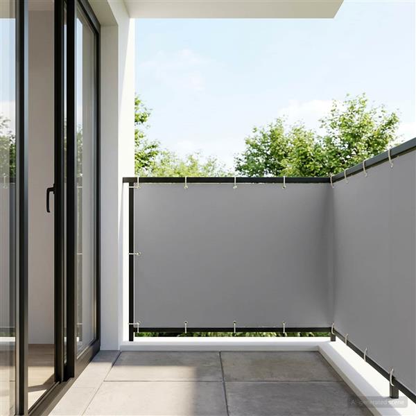 Grote foto vidaxl balkon privacy scherm 150 x 500 cm stof met pu coating tuin en terras overige tuin en terras