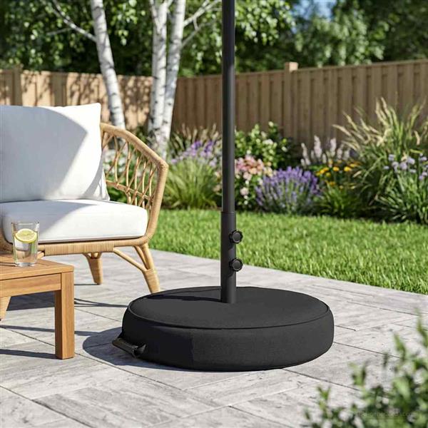 Grote foto vidaxl patio parasolvoet 53 x 53 x 40 cm staal zwart tuin en terras overige tuin en terras