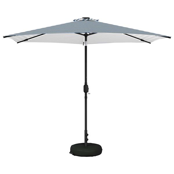Grote foto vidaxl tuinparasol met led lampen en voet 300 x 300 cm polyester tuin en terras overige tuin en terras