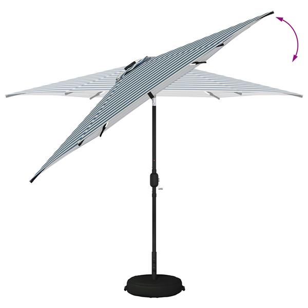 Grote foto vidaxl tuinparasol met led lampen en voet 300 x 300 cm polyester tuin en terras overige tuin en terras