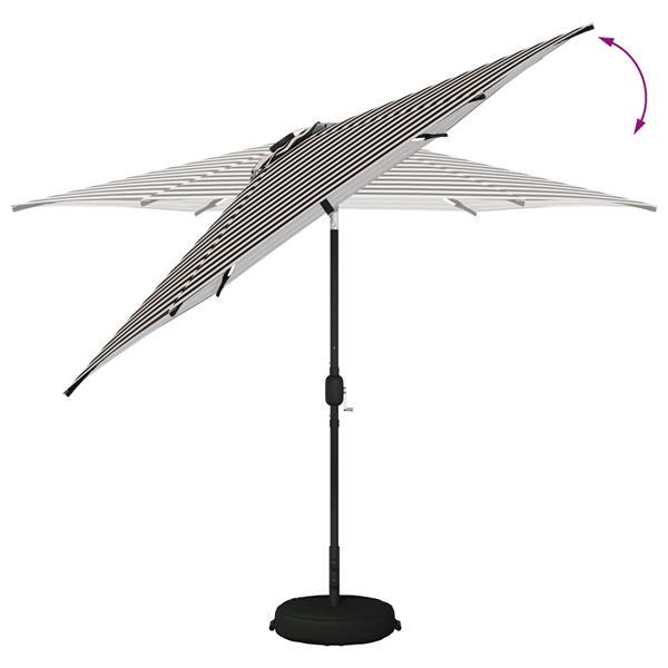 Grote foto vidaxl tuinparasol met led lampen en voet 300 x 300 cm polyester tuin en terras overige tuin en terras