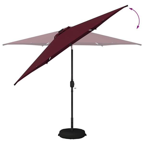 Grote foto vidaxl tuinparasol met led lampen en voet 300 x 300 cm polyester tuin en terras overige tuin en terras