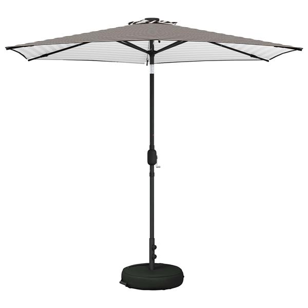 Grote foto vidaxl tuinparasol met led lampen en voet 270 x 270 cm polyester tuin en terras overige tuin en terras