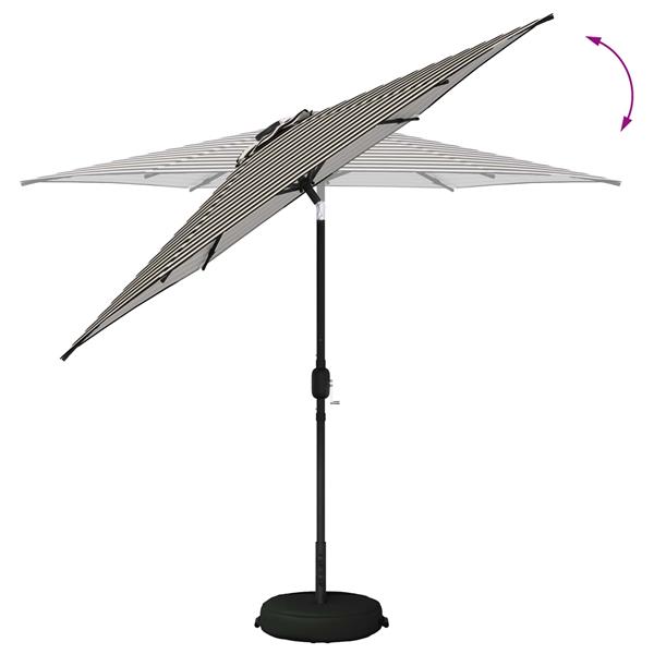 Grote foto vidaxl tuinparasol met led lampen en voet 270 x 270 cm polyester tuin en terras overige tuin en terras