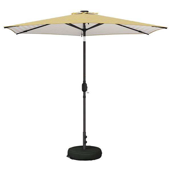 Grote foto vidaxl tuinparasol met led lampen en voet 270 x 270 cm polyester tuin en terras overige tuin en terras