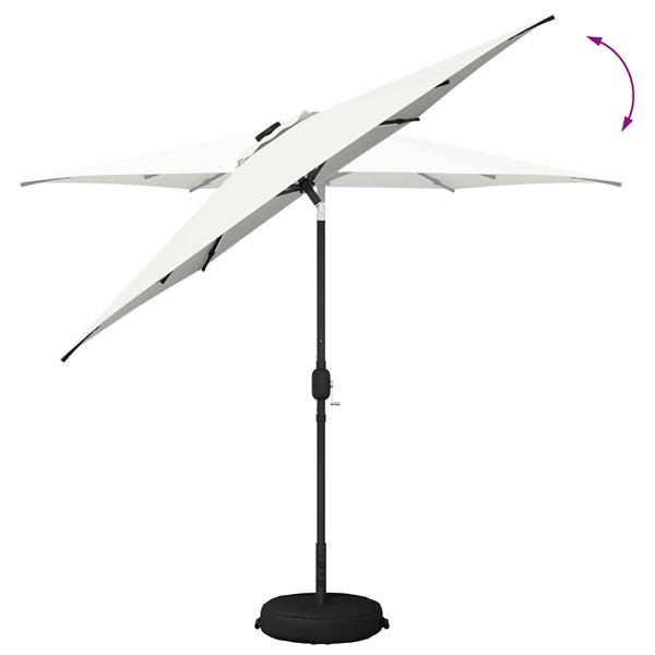 Grote foto vidaxl tuinparasol met led lampen en voet 270 x 270 cm polyester tuin en terras overige tuin en terras