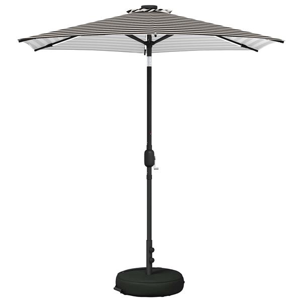 Grote foto vidaxl tuinparasol met led lampen en voet 230 x 230 cm polyester tuin en terras overige tuin en terras