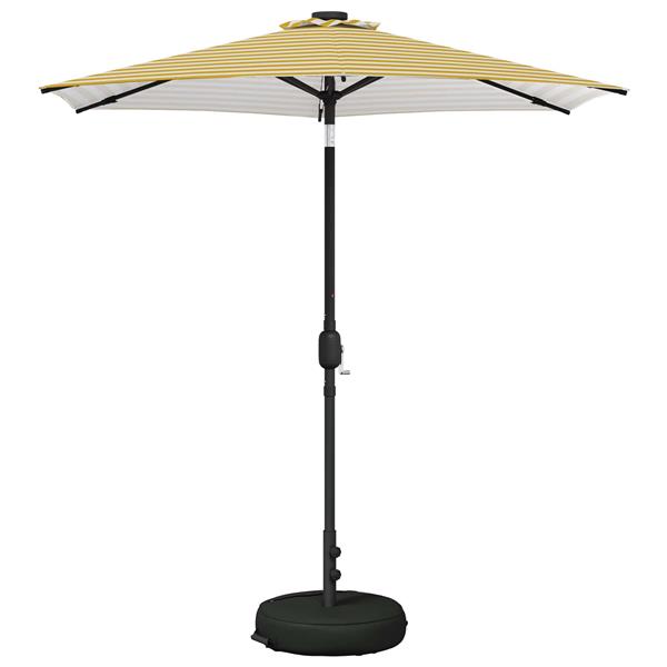 Grote foto vidaxl tuinparasol met led lampen en voet 230 x 230 cm polyester tuin en terras overige tuin en terras