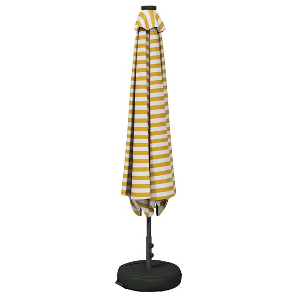 Grote foto vidaxl tuinparasol met led lampen en voet 230 x 230 cm polyester tuin en terras overige tuin en terras