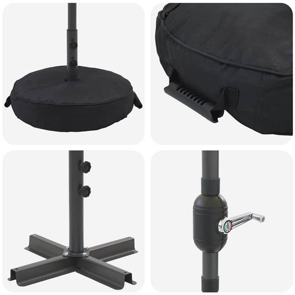 Grote foto vidaxl tuinparasol met led lampen en voet 230 x 230 cm polyester tuin en terras overige tuin en terras