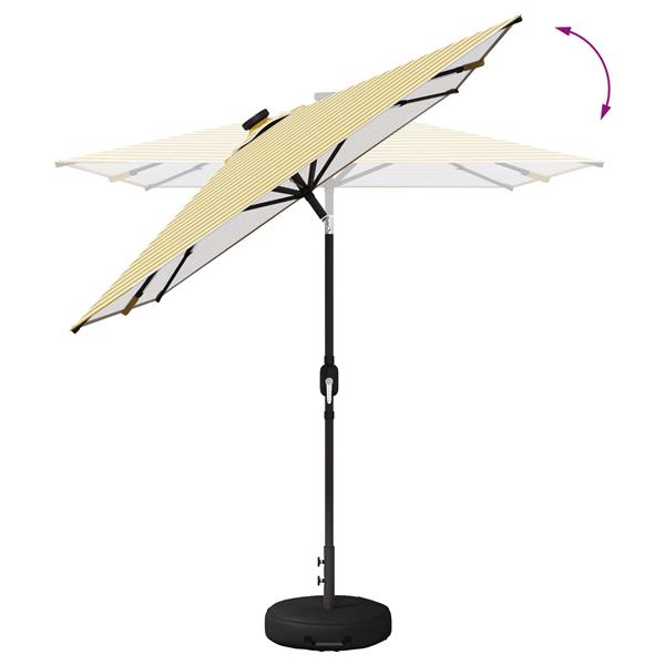 Grote foto vidaxl tuinparasol met led lampen en voet 200 x 300 cm polyester tuin en terras overige tuin en terras