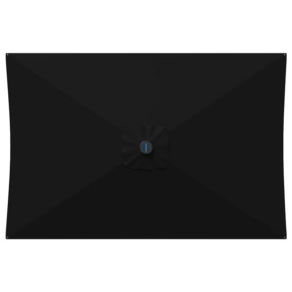 Grote foto vidaxl tuinparasol met led lampen en voet 200 x 300 cm polyester zwart tuin en terras overige tuin en terras