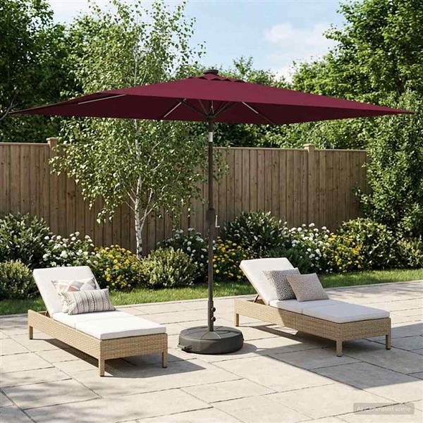 Grote foto vidaxl tuinparasol met led lampen en voet 200 x 300 cm polyester tuin en terras overige tuin en terras