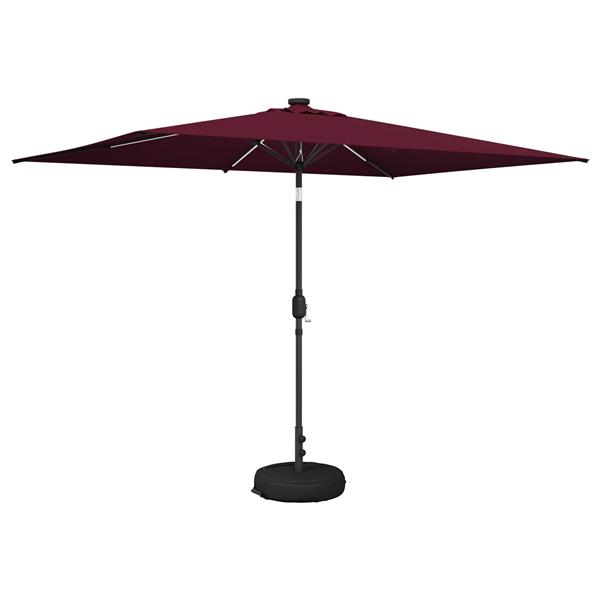 Grote foto vidaxl tuinparasol met led lampen en voet 200 x 300 cm polyester tuin en terras overige tuin en terras