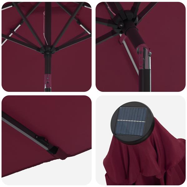 Grote foto vidaxl tuinparasol met led lampen en voet 200 x 300 cm polyester tuin en terras overige tuin en terras
