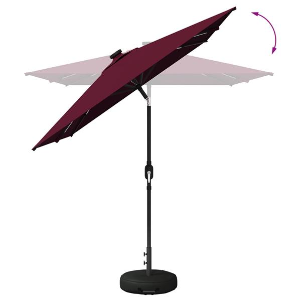 Grote foto vidaxl tuinparasol met led lampen en voet 200 x 300 cm polyester tuin en terras overige tuin en terras