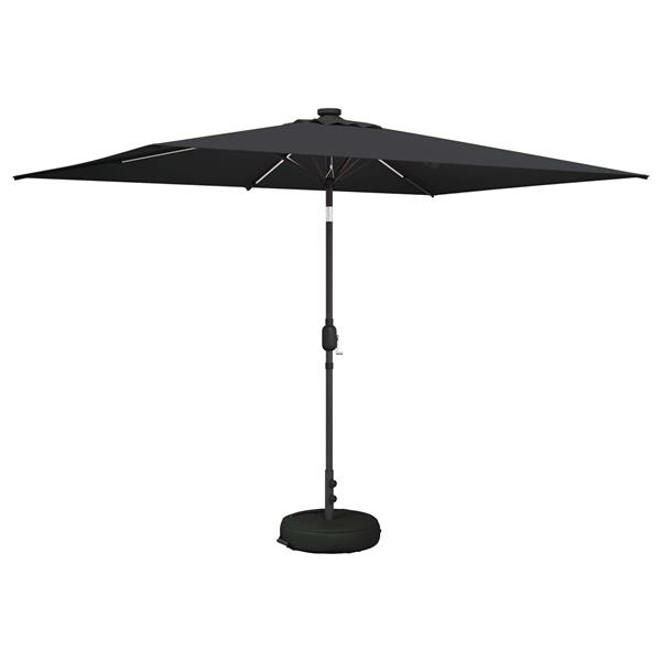 Grote foto vidaxl tuinparasol met led lampen en voet 200 x 300 cm polyester tuin en terras overige tuin en terras