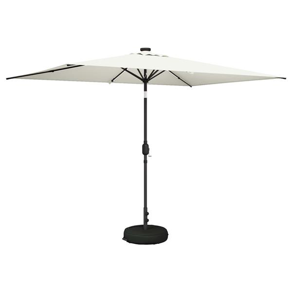 Grote foto vidaxl tuinparasol met led lampen en voet 200 x 300 cm polyester tuin en terras overige tuin en terras
