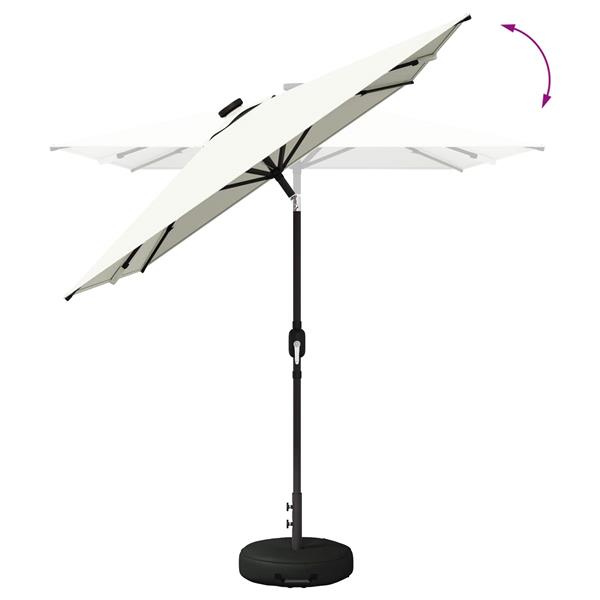 Grote foto vidaxl tuinparasol met led lampen en voet 200 x 300 cm polyester tuin en terras overige tuin en terras