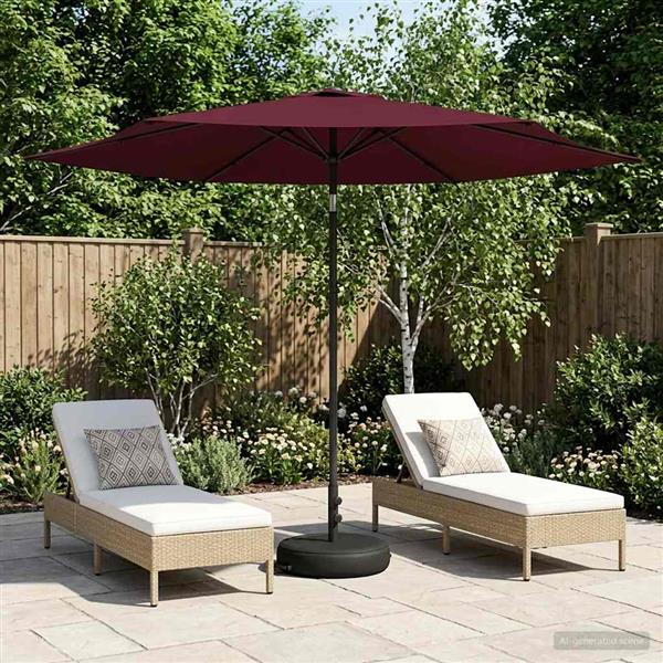 Grote foto vidaxl tuinparasol met basis 300 x 300 cm polyester rechthoekig tuin en terras overige tuin en terras