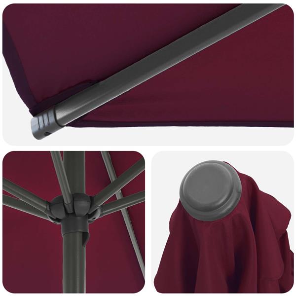 Grote foto vidaxl tuinparasol met basis 300 x 300 cm polyester rechthoekig tuin en terras overige tuin en terras