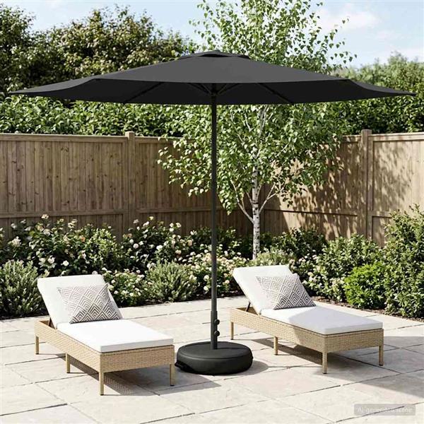 Grote foto vidaxl tuinparasol met basis 300 x 300 cm polyester rechthoekig tuin en terras overige tuin en terras