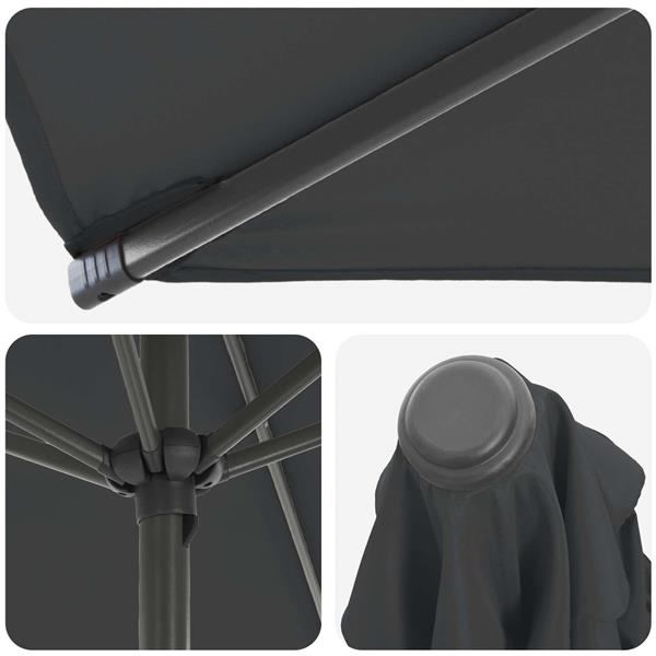 Grote foto vidaxl tuinparasol met basis 270 x 270 cm polyester rechthoekig tuin en terras overige tuin en terras