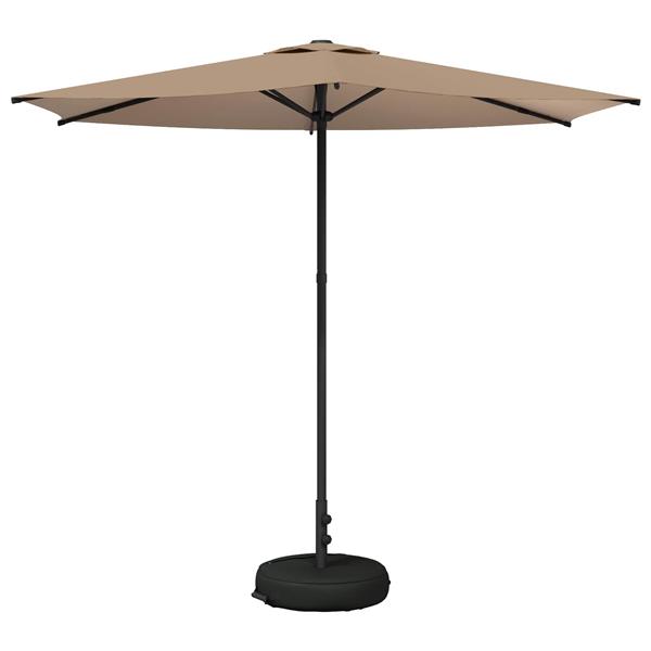 Grote foto vidaxl tuinparasol met basis 270 x 270 cm polyester rechthoekig taupe tuin en terras overige tuin en terras