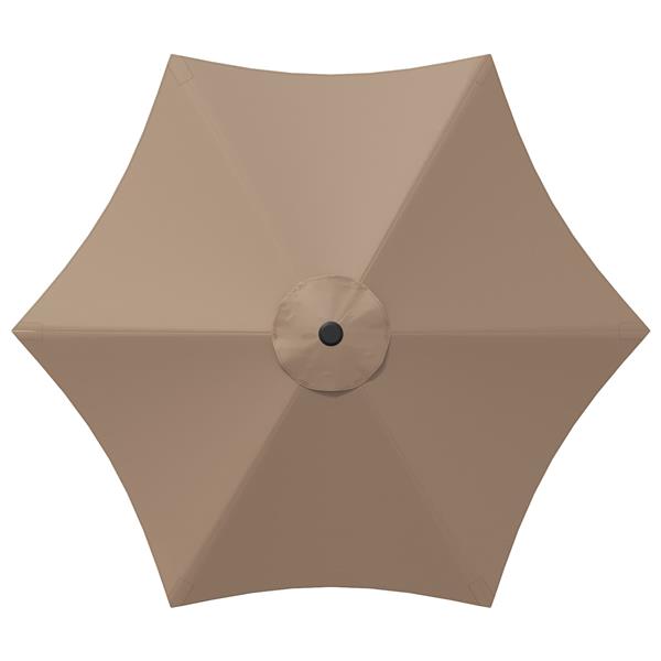 Grote foto vidaxl tuinparasol met basis 270 x 270 cm polyester rechthoekig taupe tuin en terras overige tuin en terras