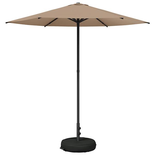 Grote foto vidaxl tuinparasol met basis 230 x 230 cm polyester rechthoekig taupe tuin en terras overige tuin en terras