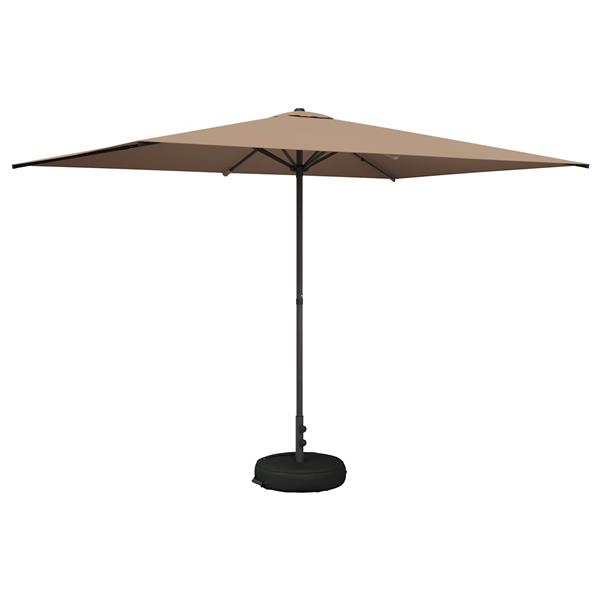 Grote foto vidaxl tuinparasol met basis 200 x 300 cm polyester rechthoekig taupe tuin en terras overige tuin en terras