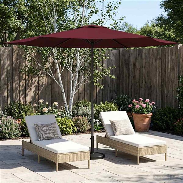 Grote foto vidaxl tuinparasol 300 x 300 cm polyester rechthoekig bordeaux rood tuin en terras overige tuin en terras