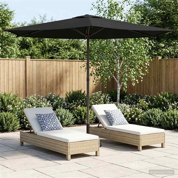 Grote foto vidaxl tuinparasol 270 x 270 cm polyester rechthoekig zwart tuin en terras overige tuin en terras