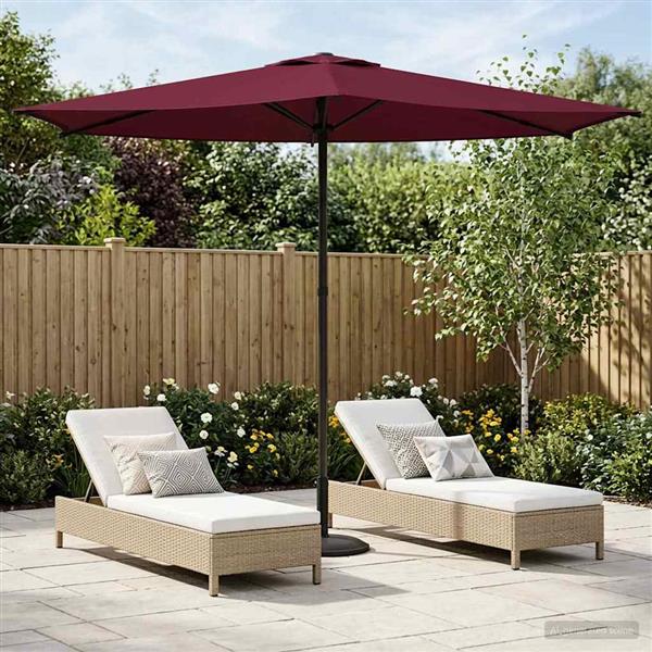 Grote foto vidaxl tuinparasol 270 x 270 cm polyester rechthoekig bordeaux rood tuin en terras overige tuin en terras
