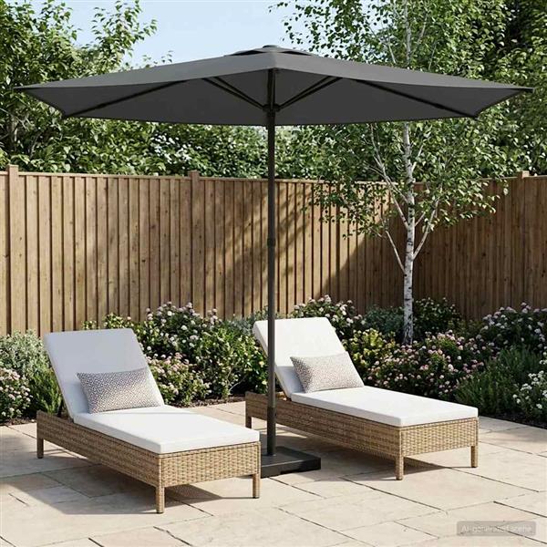 Grote foto vidaxl tuinparasol 270 x 270 cm polyester rechthoekig antracietkleurig tuin en terras overige tuin en terras