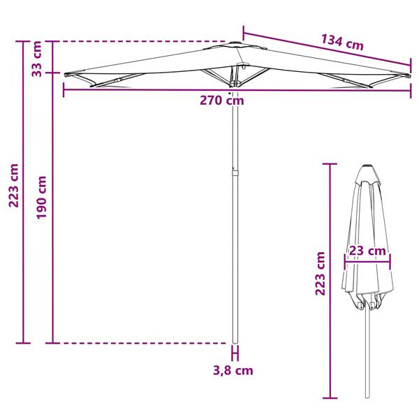Grote foto vidaxl tuinparasol 270 x 270 cm polyester rechthoekig antracietkleurig tuin en terras overige tuin en terras