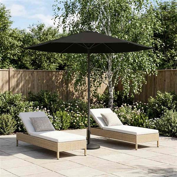 Grote foto vidaxl tuinparasol 230 x 230 cm polyester rechthoekig zwart tuin en terras overige tuin en terras