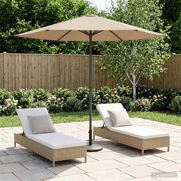 Grote foto vidaxl tuinparasol 230 x 230 cm polyester rechthoekig taupe tuin en terras overige tuin en terras