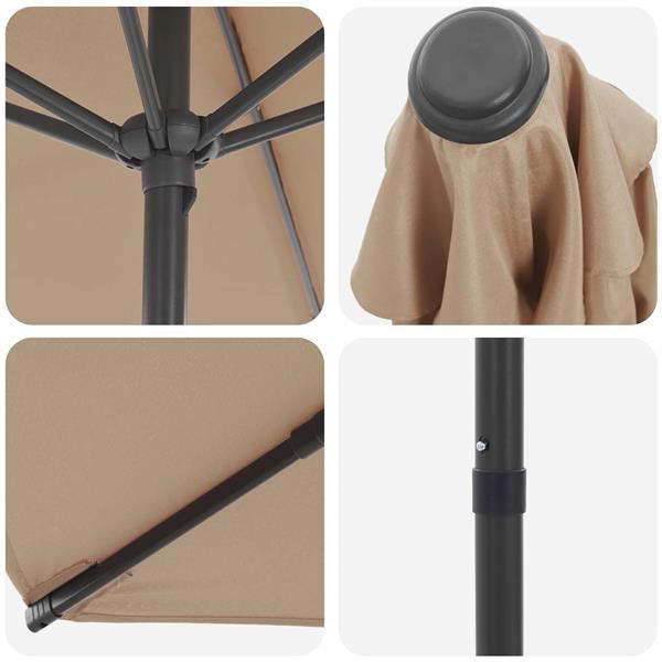 Grote foto vidaxl tuinparasol 230 x 230 cm polyester rechthoekig taupe tuin en terras overige tuin en terras