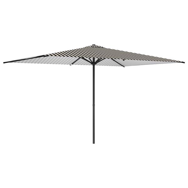 Grote foto vidaxl tuinparasol 200 x 300 cm polyester rechthoekig zwart en wit tuin en terras overige tuin en terras