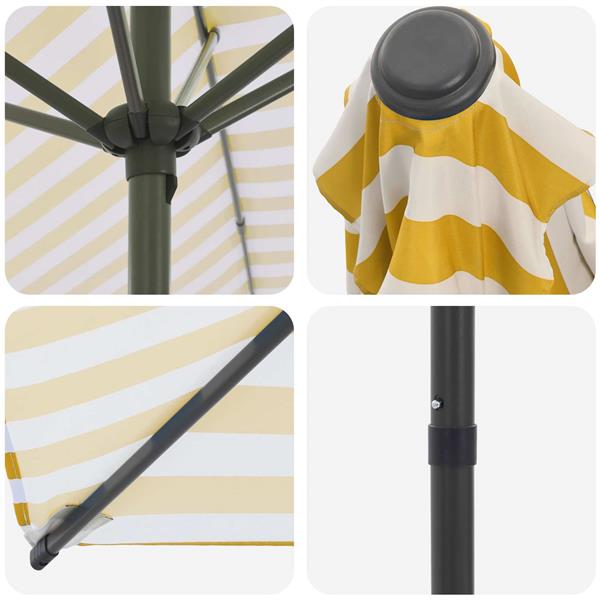 Grote foto vidaxl tuinparasol 200 x 300 cm polyester rechthoekig geel en wit tuin en terras overige tuin en terras