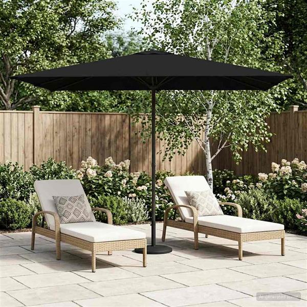 Grote foto vidaxl tuinparasol 200 x 300 cm polyester rechthoekig zwart tuin en terras overige tuin en terras