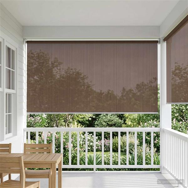 Grote foto vidaxl buitenrolgordijn 90 uv blok taupe 140 x 230 cm hdpe huis en inrichting gordijnen en lamellen
