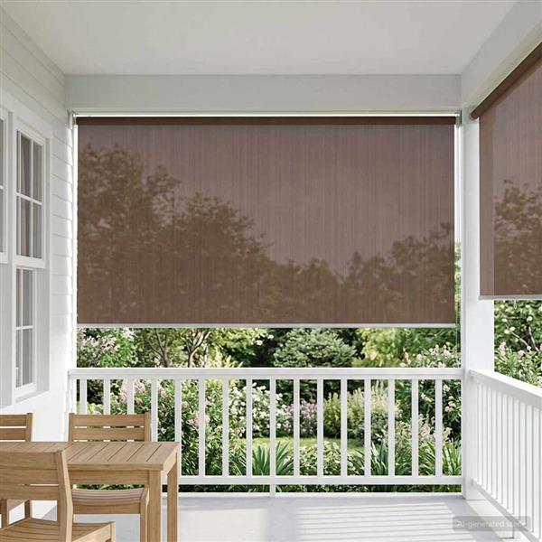 Grote foto vidaxl buitenrolgordijn 90 uv blok taupe 180 x 140 cm hdpe huis en inrichting gordijnen en lamellen