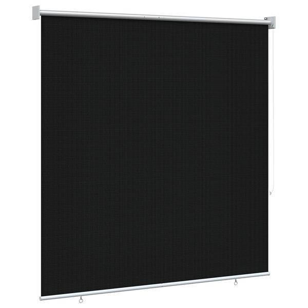 Grote foto vidaxl buitenrolgordijn 90 uv blok zwart 140 x 140 cm hdpe huis en inrichting gordijnen en lamellen