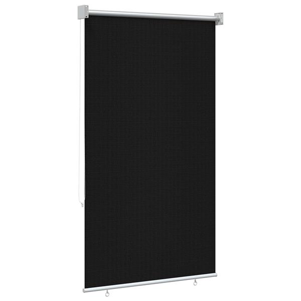 Grote foto vidaxl buitenrolgordijn 90 uv blok zwart 80 x 140 cm hdpe huis en inrichting gordijnen en lamellen