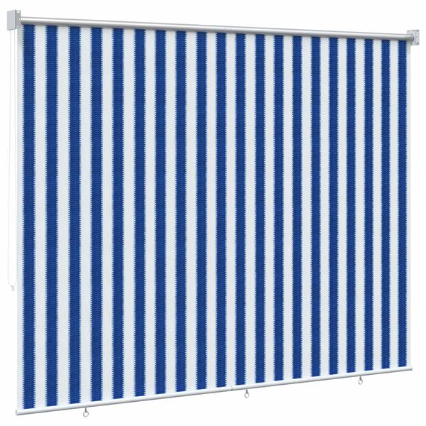 Grote foto vidaxl buitenrolgordijn 90 uv blok blauw en witte streep 160 x 140 cm huis en inrichting gordijnen en lamellen