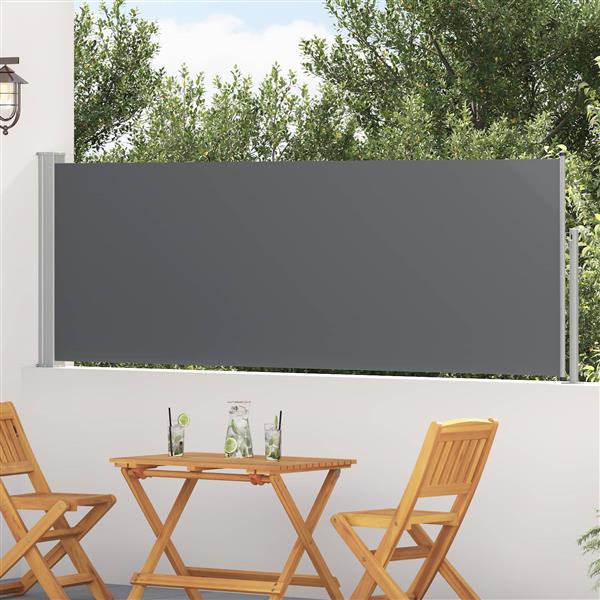 Grote foto vidaxl uittrekbaar zijscherm rechthoekig 500 x 100 cm polyester tuin en terras overige tuin en terras